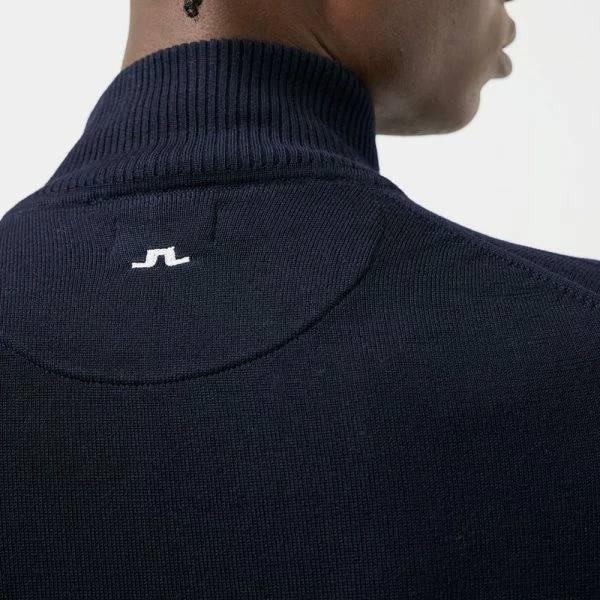 J.LINDEBERG GOLF KIAN MERINO ZIP NECK SWEATER – NAVY 4 J.LINDEBERG GOLF KIAN MERINO ZIP NECK SWEATER – NAVY - Image 2