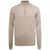J.LINDEBERG GOLF KIAN MERINO ZIP NECK SWEATER / TIGER BROWN
