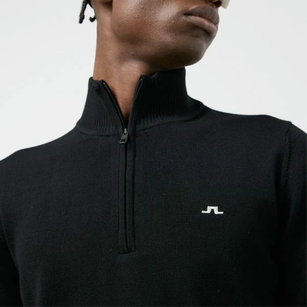 J.LINDEBERG GOLF KIAN MERINO ZIP NECK SWEATER – BLACK 6 J.LINDEBERG GOLF KIAN MERINO ZIP NECK SWEATER – BLACK - Image 4