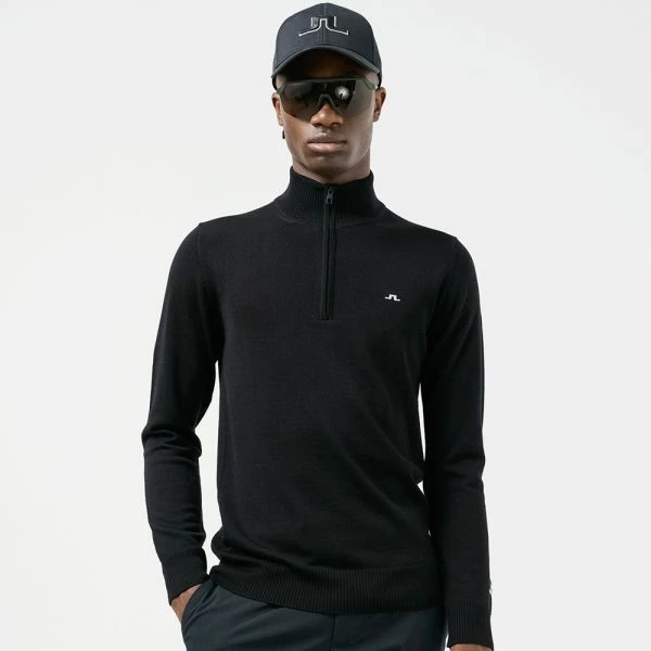 J.LINDEBERG GOLF KIAN MERINO ZIP NECK SWEATER – BLACK 5 J.LINDEBERG GOLF KIAN MERINO ZIP NECK SWEATER – BLACK - Image 3