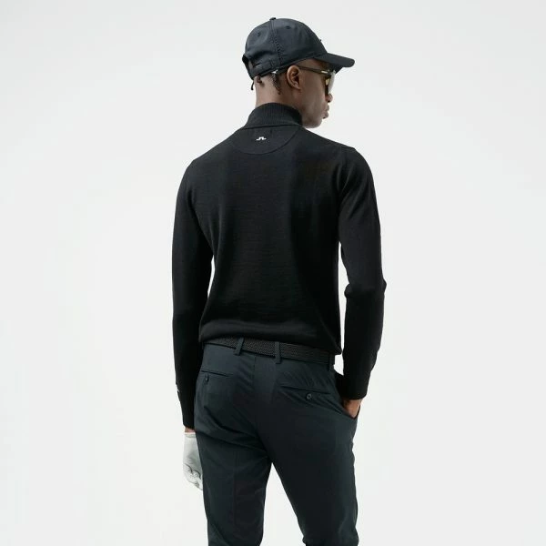 J.LINDEBERG GOLF KIAN MERINO ZIP NECK SWEATER – BLACK 4 J.LINDEBERG GOLF KIAN MERINO ZIP NECK SWEATER – BLACK - Image 2