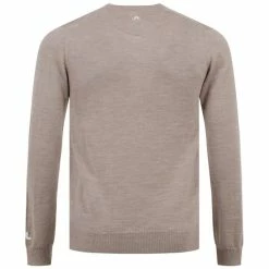 J.LINDEBERG LYMANN TOUR MERINO V-NECK GOLF SWEATER / TIGER BROWN -CLUBS Sales Shop JL Lymann BROWN back 600x600 1