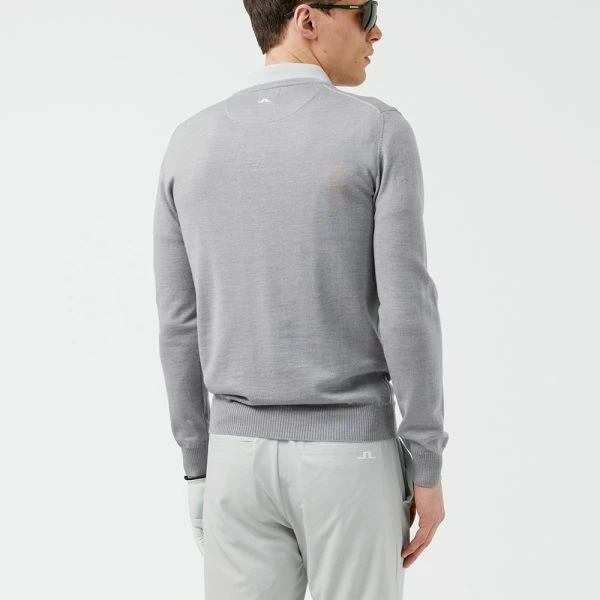 J.LINDEBERG LYMANN TOUR MERINO V-NECK GOLF SWEATER / GREY MELANGE 6 J.LINDEBERG LYMANN TOUR MERINO V-NECK GOLF SWEATER / GREY MELANGE - Image 4