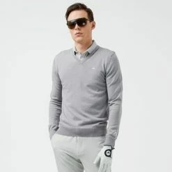 J.LINDEBERG LYMANN TOUR MERINO V-NECK GOLF SWEATER / GREY MELANGE 12 J.LINDEBERG LYMANN TOUR MERINO V-NECK GOLF SWEATER / GREY MELANGE -CLUBS Sales Shop JL Lymann Grey 3 600x600 1