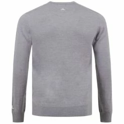 J.LINDEBERG LYMANN TOUR MERINO V-NECK GOLF SWEATER / GREY MELANGE 9 J.LINDEBERG LYMANN TOUR MERINO V-NECK GOLF SWEATER / GREY MELANGE -CLUBS Sales Shop JL Lymann Grey back 600x600 1
