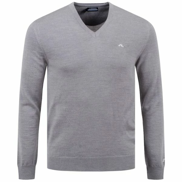 J.LINDEBERG LYMANN TOUR MERINO V-NECK GOLF SWEATER / GREY MELANGE 3 J.LINDEBERG LYMANN TOUR MERINO V-NECK GOLF SWEATER / GREY MELANGE
