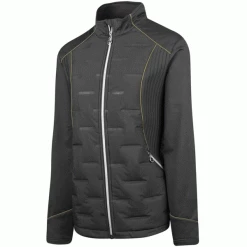 ISLAND GREEN LADIES THERMO-TECH HEAT WELDED GOLF JACKET – BLACK / GOLD