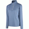 ISLAND GREEN LADIES PRINTED PANEL 1/4 ZIP GOLF JUMPER – ALLURE / BLUE