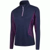 ISLAND GREEN LADIES PRINTED PANEL 1/4 ZIP GOLF JUMPER – NAVY / PINK -CLUBS Sales Shop LADIES PRINTEDPANEL NAVY 600x600 1