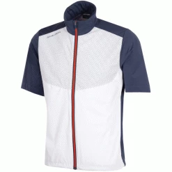GALVIN GREEN LIVINGSTON INTERFACE-1 SHORT SLEEVE GOLF JACKET – WHITE / NAVY / ORANGE
