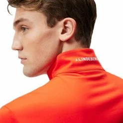 J.LINDEBERG LUKE HALF ZIP MIDLAYER – FIREY RED -CLUBS Sales Shop LUKEHALFZIP RED 4 600x600 1