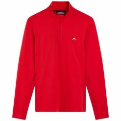 J.LINDEBERG LUKE HALF ZIP MIDLAYER – FIREY RED