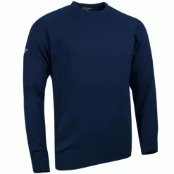 GLENMUIR LUSS LAMBSWOOL CREW NECK GOLF JUMPER – NAVY