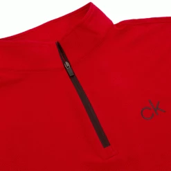 CALVIN KLEIN NEWPORT 1/2 ZIP GOLF PULLOVER – POWER RED MARL -CLUBS Sales Shop NEWPORT RED2 600x600 1