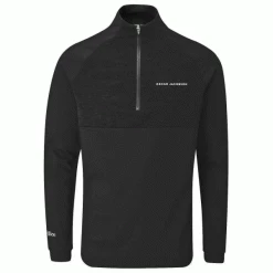 OSCAR JACOBSON LEXINTON 1/4 ZIP JUMPER – BLACK