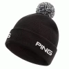PING CRESTING KNIT GOLF BOBBLE HAT – BLACK