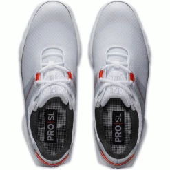 FOOTJOY PRO SL SPORT 53853 GOLF SHOES – WHITE / GREY / ORANGE -CLUBS Sales Shop PRO SL SPORT WHITEORANGE4 600x600 1