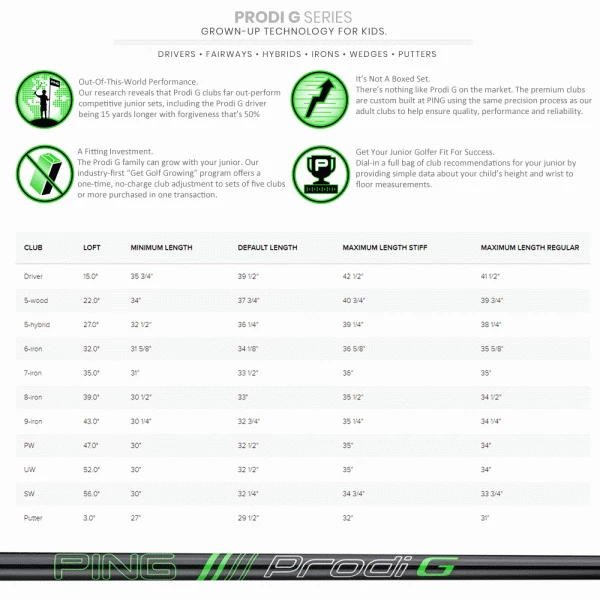 PING PRODI G JUNIOR GOLF SET AGE 6-9 11 PING PRODI G JUNIOR GOLF SET AGE 6-9 - Image 9