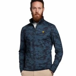 LYLE & SCOTT SEAFOAM 1/4 ZIP MIDLAYER – DARK NAVY -CLUBS Sales Shop SFOAMMIDNVY 5 600x600 1