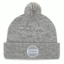 TITLEIST BOARDWALK POM POM BEANIE HAT – HEATHERED WHITE