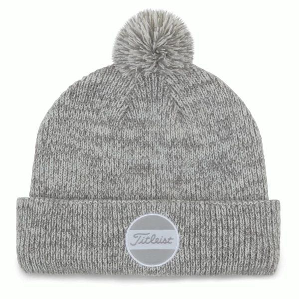 TITLEIST BOARDWALK POM POM BEANIE HAT – HEATHERED WHITE 3 TITLEIST BOARDWALK POM POM BEANIE HAT – HEATHERED WHITE