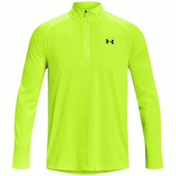 UNDER ARMOUR UA TECH™ 1/4 ZIP GOLF PULLOVER – LIME SURGE / BLACK