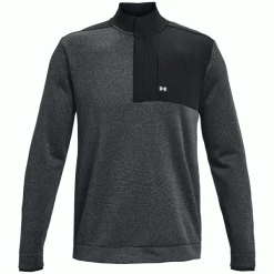 UNDER ARMOUR STORM SWEATER FLEECE 1/2 ZIP GOLF JUMPER – BLACK / WHITE