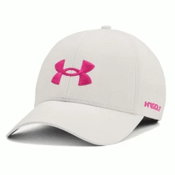 UNDER ARMOUR UA GOLF96 ADJUSTABLE GOLF CAP – GREY MIST / REBEL PINK