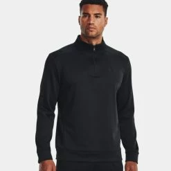 UNDER ARMOUR ColdGear® ARMOUR FLEECE 1/4 ZIP GOLF JUMPER – BLACK -CLUBS Sales Shop UA Fleece Black 2 600x600 1
