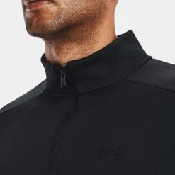 UNDER ARMOUR ColdGear® ARMOUR FLEECE 1/4 ZIP GOLF JUMPER – BLACK -CLUBS Sales Shop UA Fleece Black 4 600x600 1