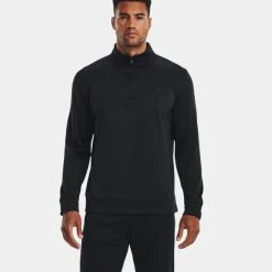 UNDER ARMOUR ColdGear® ARMOUR FLEECE 1/4 ZIP GOLF JUMPER – BLACK -CLUBS Sales Shop UA Fleece Black 5 600x600 1