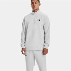 UNDER ARMOUR ColdGear® ARMOUR FLEECE 1/4 ZIP GOLF JUMPER – HALO GREY -CLUBS Sales Shop UA Fleece GrayHalo 3 600x600 1