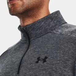 UNDER ARMOUR ColdGear® ARMOUR FLEECE 1/4 ZIP GOLF JUMPER – PITCH GREY -CLUBS Sales Shop UA Fleece Grey 4 600x600 1