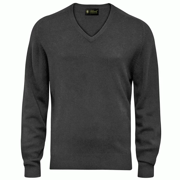 ISLAND GREEN SUPERSOFT FINE KNIT V NECK GOLF JUMPER – CHARCOAL MARL 3 ISLAND GREEN SUPERSOFT FINE KNIT V NECK GOLF JUMPER – CHARCOAL MARL