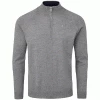 OSCAR JACOBSON WARWICK PIN LINED 1/2 ZIP MERINO JUMPER – DARK GREY