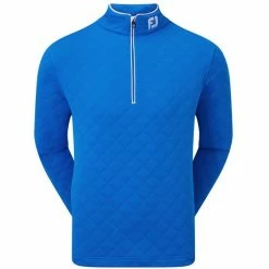 FOOTJOY DIAMOND JACQUARD CHILL-OUT GOLF PULLOVER – COBALT / WHITE