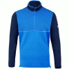 ISLAND GREEN RIBBED 1/4 ZIP GOLF JUMPER – BLUE