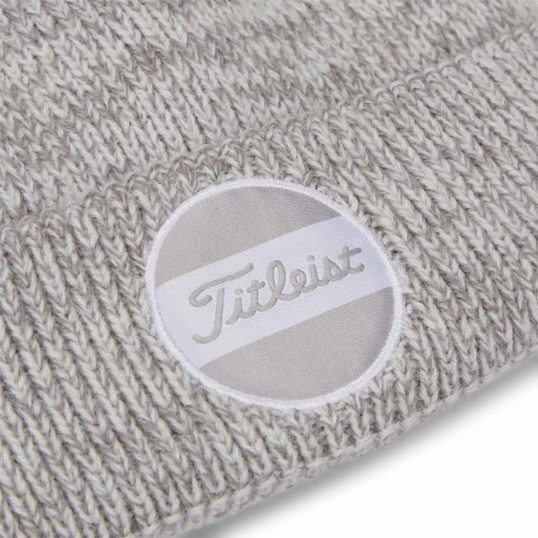 TITLEIST BOARDWALK POM POM BEANIE HAT – HEATHERED WHITE 5 TITLEIST BOARDWALK POM POM BEANIE HAT – HEATHERED WHITE - Image 3